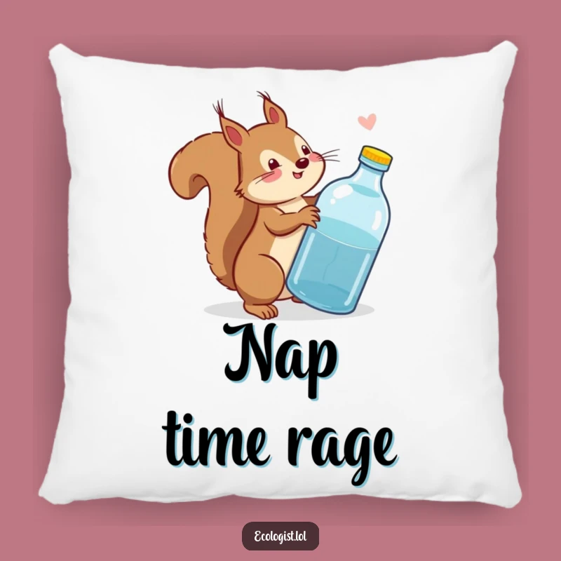 Funny Squirrel Pillow: Cozy Comfort for Eco-Warriors, Great Funny Gift!