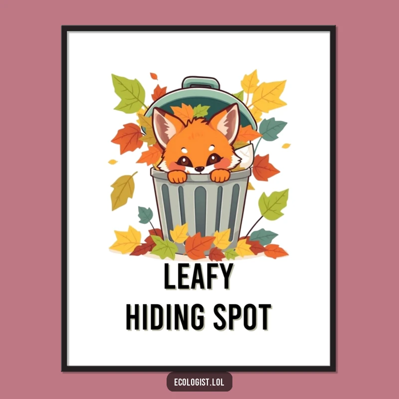 Funny Fox Cub Digital Art: Instant Woodland Charm, Perfect Funny Gift!