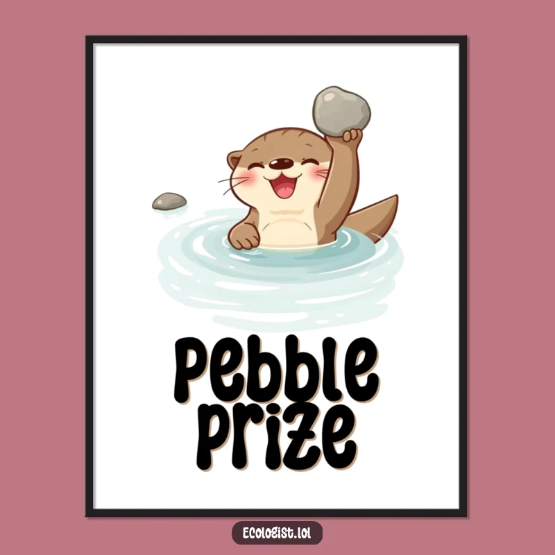 Funny Otter Joy Digital Art: Instant Aquatic Serenity, Perfect Funny Gift!