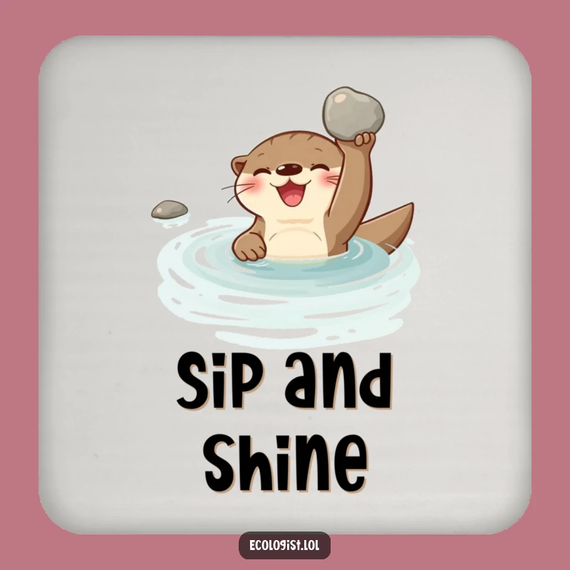 Funny Otter Coaster Set: Protect Surfaces with Joyful Charm, Perfect Funny Gift!