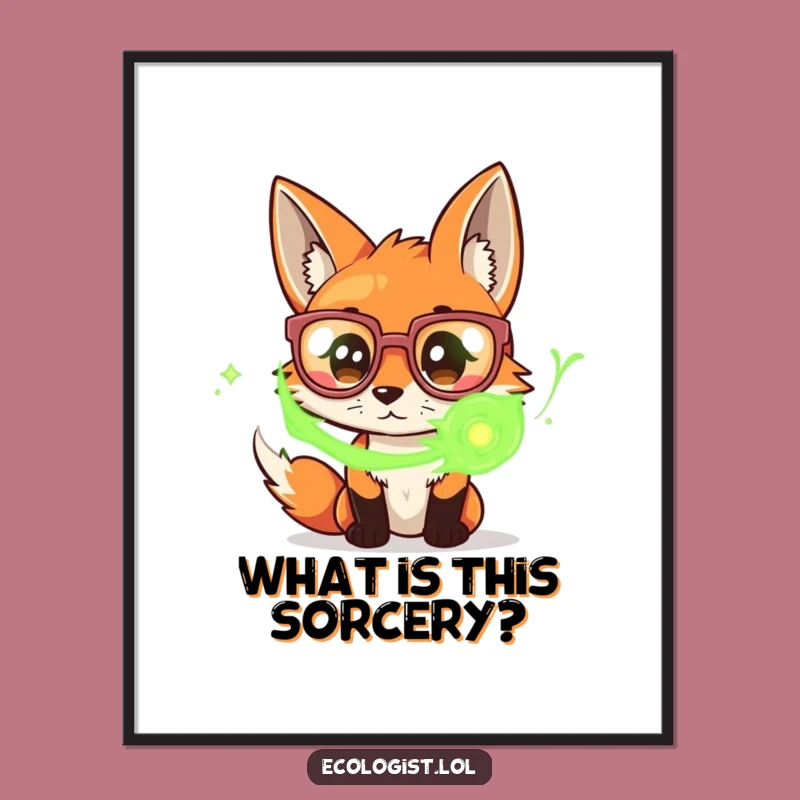 Funny Fox with Glasses Poster: Intriguing Wall Art for Curious Minds