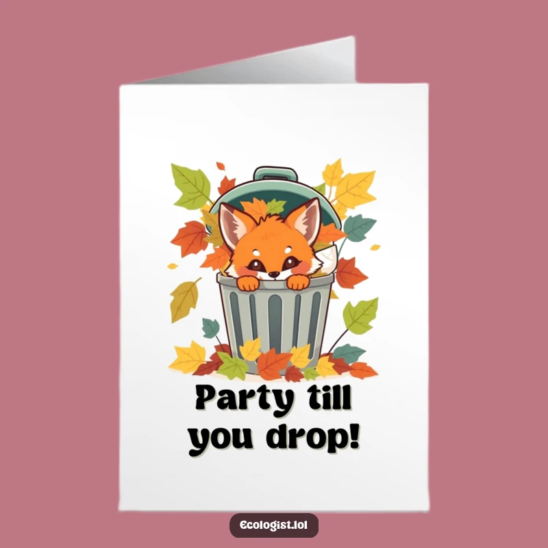 Free Printable Funny Birthday Card: Mischievous Fox Peeking, Hilarious Downloadable Birthday Surprise
