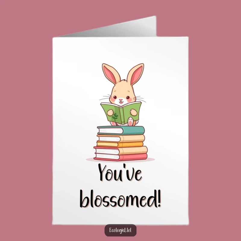 Free Printable Congratulations Card: Rabbit's Academic Achievement, Funny Downloadable Success Greeting