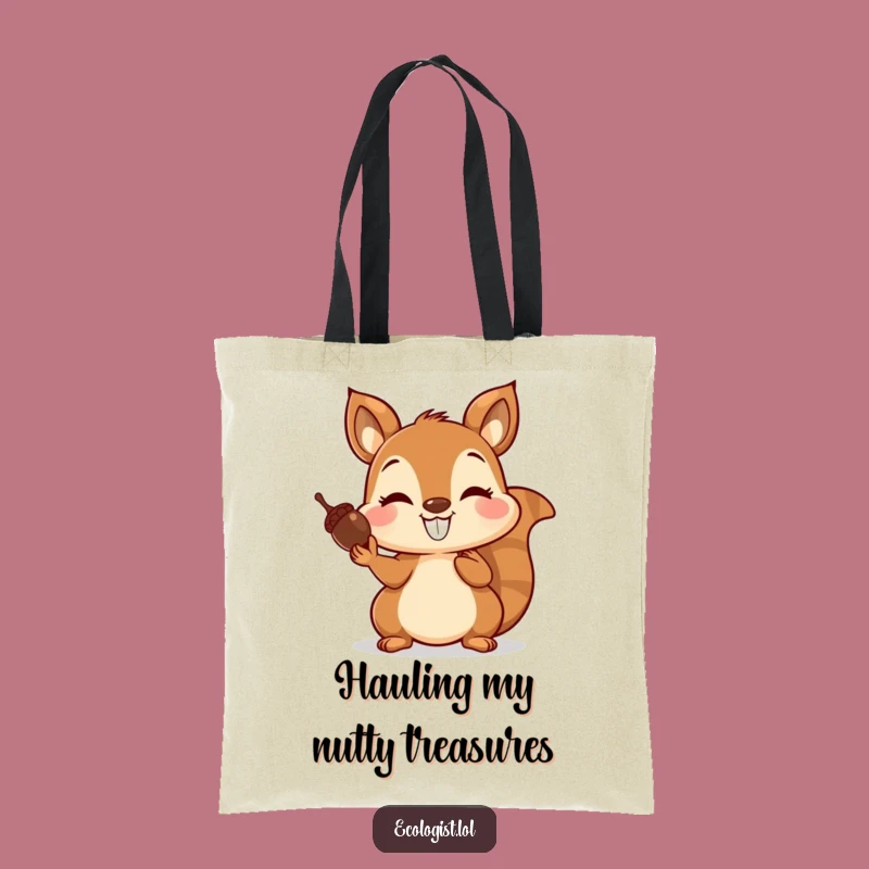 Funny Squirrel Acorn Balancing Tote Bag: Carry Your Treasures with Playful Style